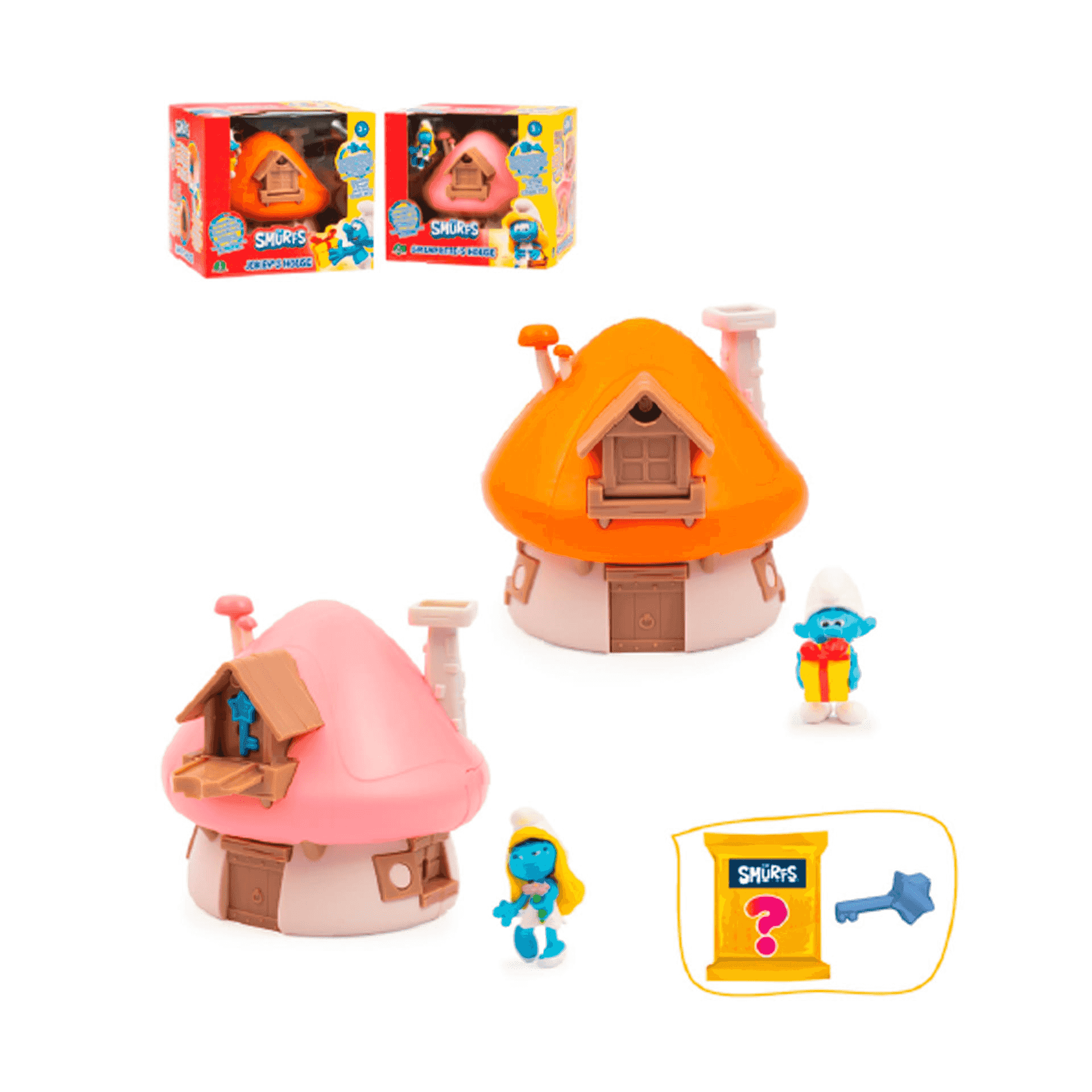 Casa De Los Pitufos Con Sorpresa Y Figura - Incluye Gran Pitufo De 5,5 Cm Y Mecanismo Recargable Con Confeti