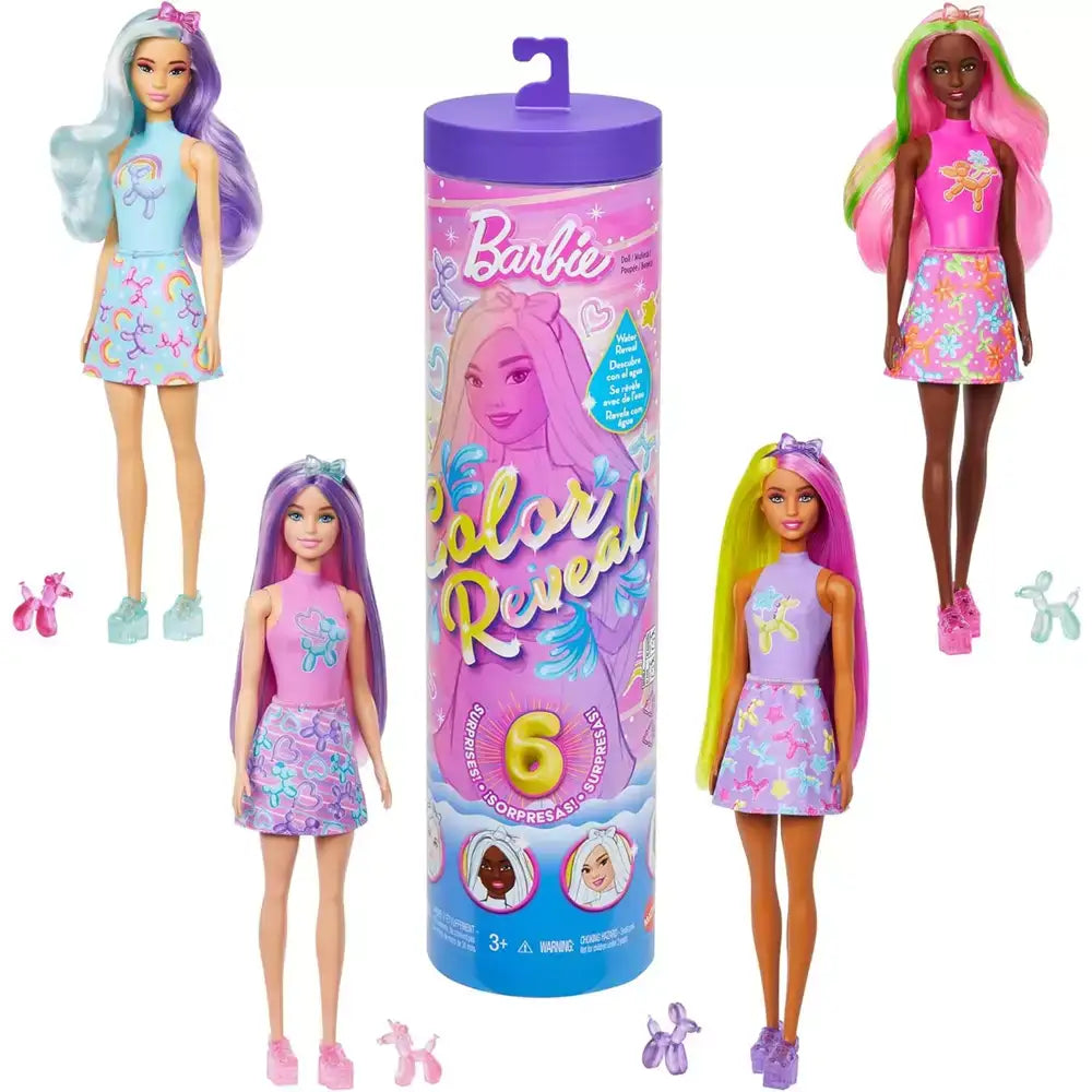 Barbie Color Reveal Globos de Animales – Muñeca y accesorios con