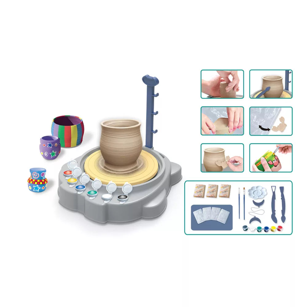 Clementoni - Idea-Atelier Laboratorio de Cerámica con Torno Eléctrico (en Italiano), Alfarero, Juego de Trabajos, Juego Creativo Niños 7 Años-Made in Italy, 18693 Clementoni - Idea-Atelier Laboratorio de Cerámica con Torno Eléctrico (en Italiano), Alfarero, Juego de Trabajos, Juego Creativo Niños 7 Años-Made in Italy, 18693