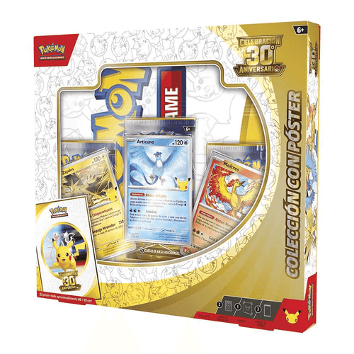 Pokémon TCG 30º Aniversario Poster Collection con 3 Sobres y 3 Cartas Promocionales +6 años