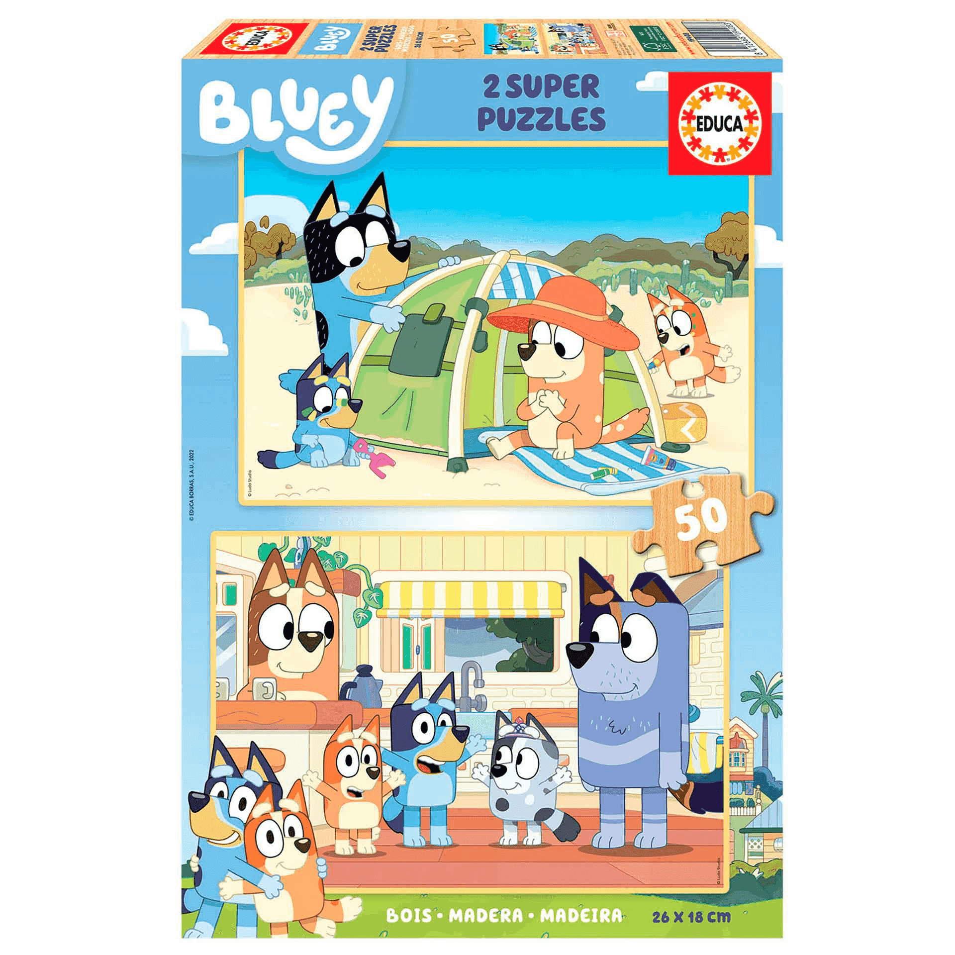 Educa - Bluey Ensemble de 4 Puzzles Progressifs 12 à 25 Pièces | Malette de Rangement | Jeu Éducatif | Dès 3 Ans (19830 Educa - Bluey Ensemble de 4 Puzzles Progressifs 12 à 25 Pièces | Malette de Rangement | Jeu Éducatif | Dès 3 Ans (19830