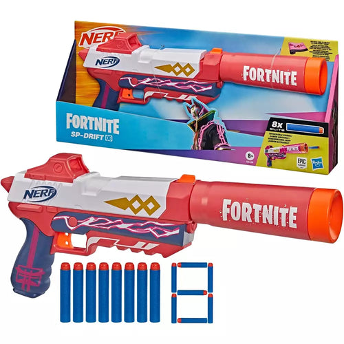 Nerf Fortnite SP-Drift OG Lanzador con 8 Dardos Elite