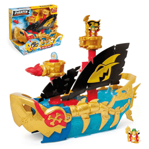 Piratix Secret Treasure Shark Ship Barco Tiburón con Figura Exclusiva