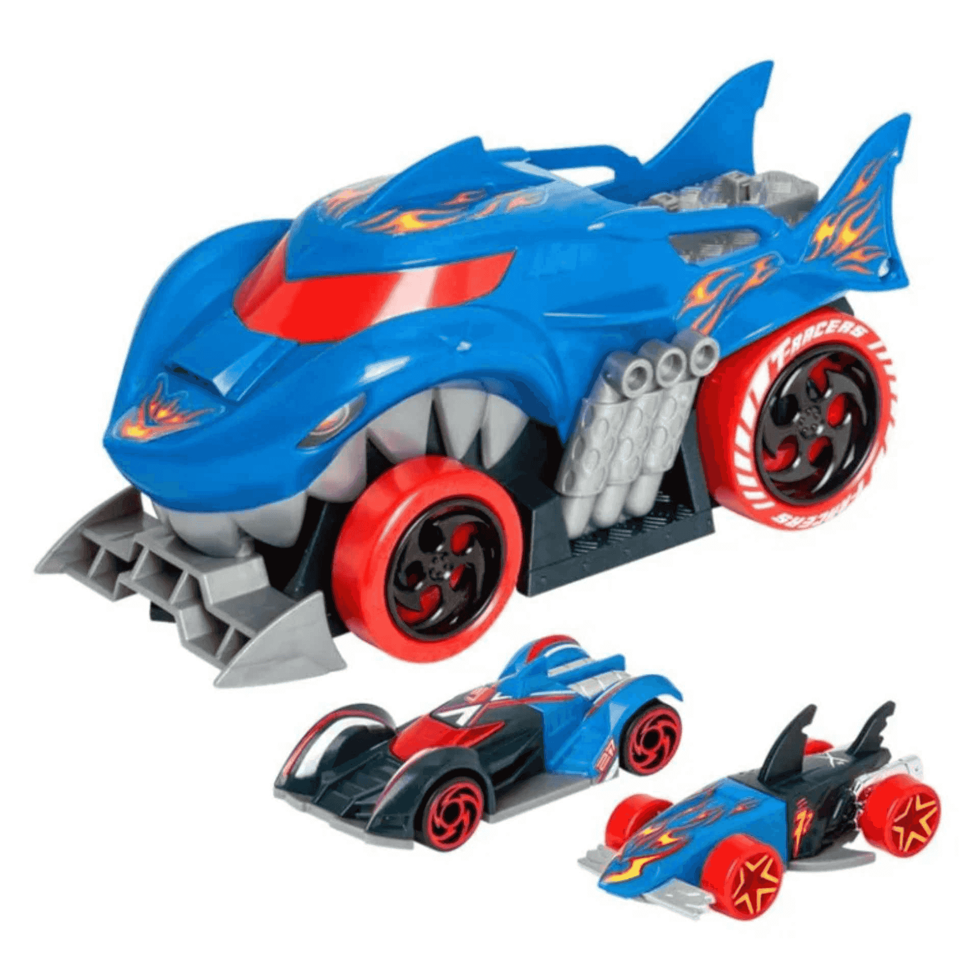 T-Racers Mix'N Race Lanceur Squad Dragon–Un Camion Dragon Qui se transforme en prend 2 Voitures T-Racers Exclusives, Zone de Lancement de véhicules et Une Zone pour Transporter 2 véhicules T-Racers Mix'N Race Lanceur Squad Dragon–Un Camion Dragon Qui se transforme en prend 2 Voitures T-Racers Exclusives, Zone de Lancement de véhicules et Une Zone pour Transporter 2 véhicules