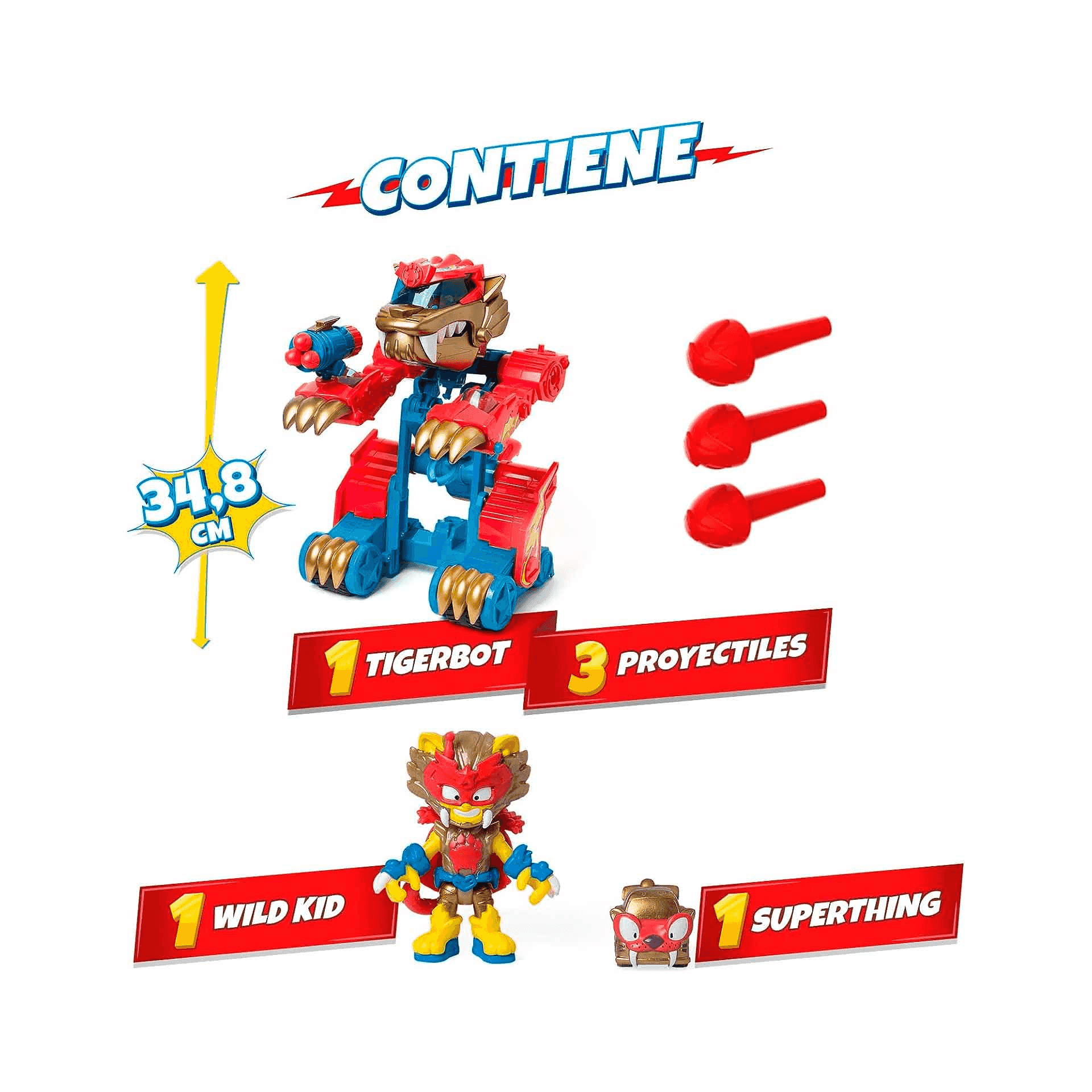 SUPERTHINGS Wild Tigerbot Kazoom - Robot Tigre transformable - Le robot se transforme en véhicule - Comprend 1 Wild Kid et 1 Wild SuperThing exclusifs SUPERTHINGS Wild Tigerbot Kazoom - Robot Tigre transformable - Le robot se transforme en véhicule - Comprend 1 Wild Kid et 1 Wild SuperThing exclusifs