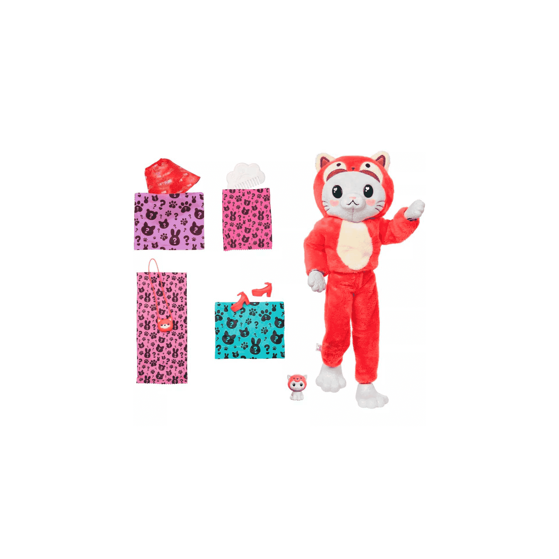 Barbie Cuttie Reveal Gatito Disfrazado de Panda Rojo Barbie Cuttie Reveal Gatito Disfrazado de Panda Rojo