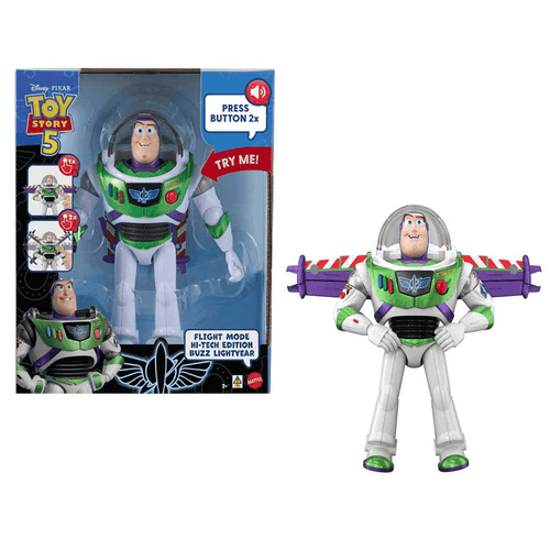 Buzz Lightyear Alta Tecnología Toy Story 5 con Alas y Más de 35 Sonidos Mattel