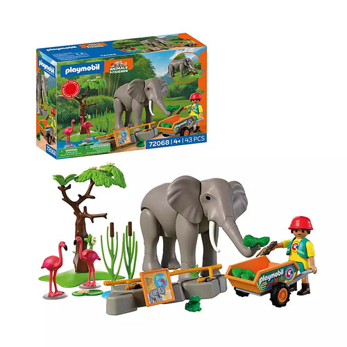 PLAYMOBIL Elefante con Cuidador 72068