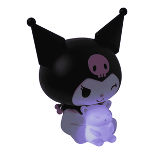 Veilleuse LED Kuromi 3D Officielle Sanrio - 16 Cm, Piles AA, Lueur Violette, Cadeau Fans Hello Kitty