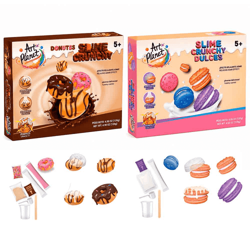 Slime Crunchy Art Planet Surtido Donuts o Macarons – Kit Creativo ASMR +5 años