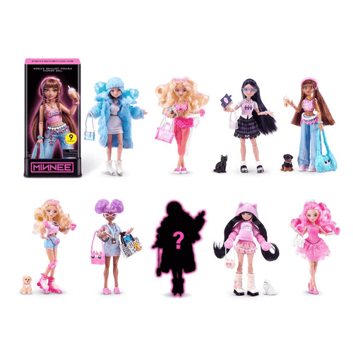 MINNEE Muñeca de Moda Sorpresa Articulada de 10 cm
