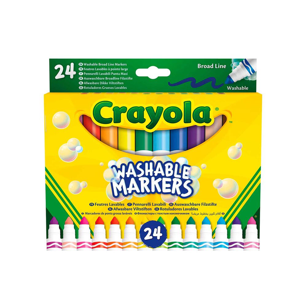 Comprar Crayola 24 Rotuladores Super Lavables Maxi Punta