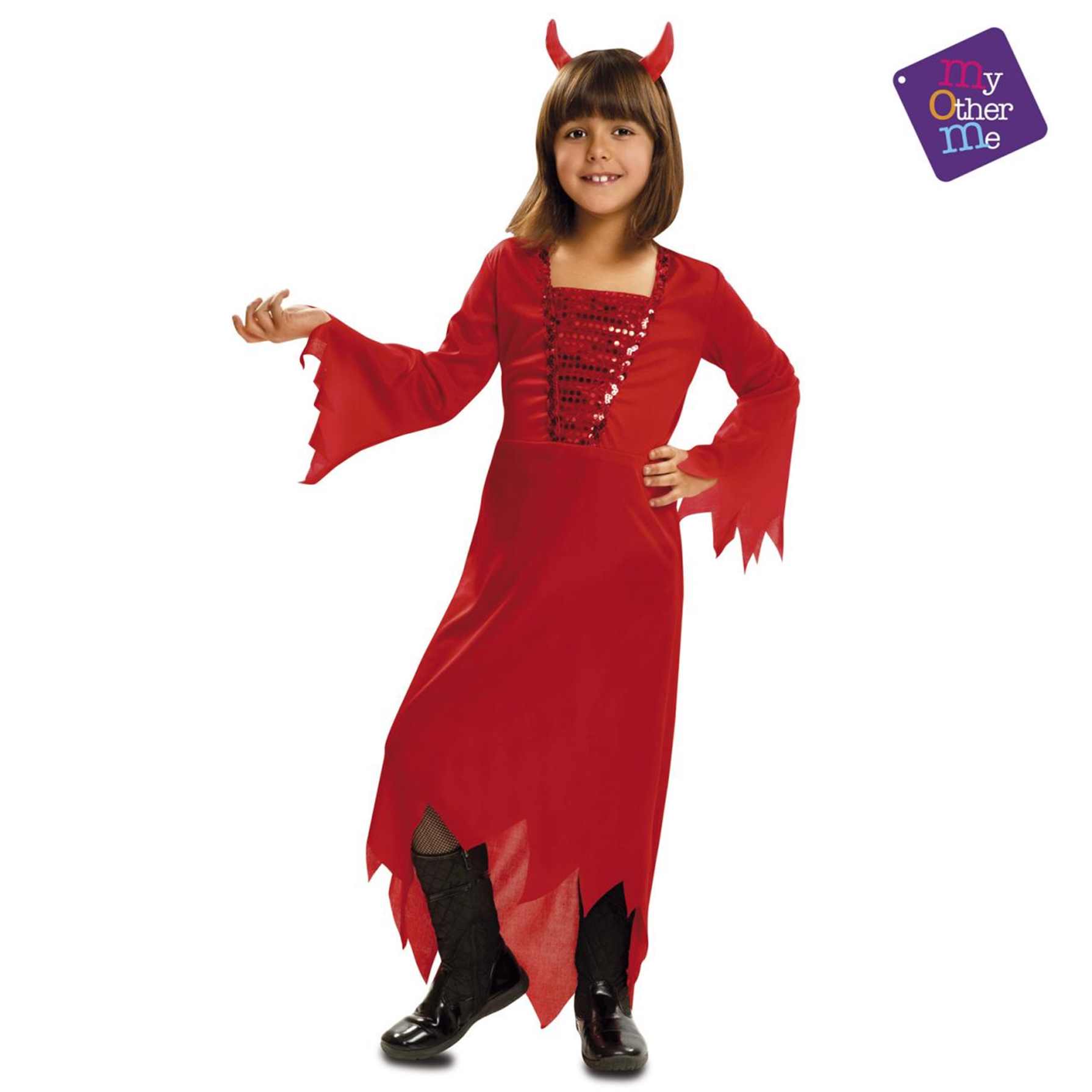 Disfraz Infantil Diablesa Roja Talla 5 a 6 Años
