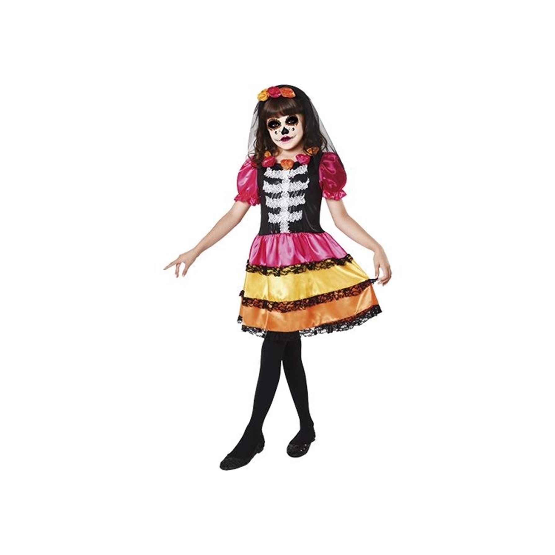 Disfraz Infantil Catrina Esqueleto Talla 7 a 9 Años