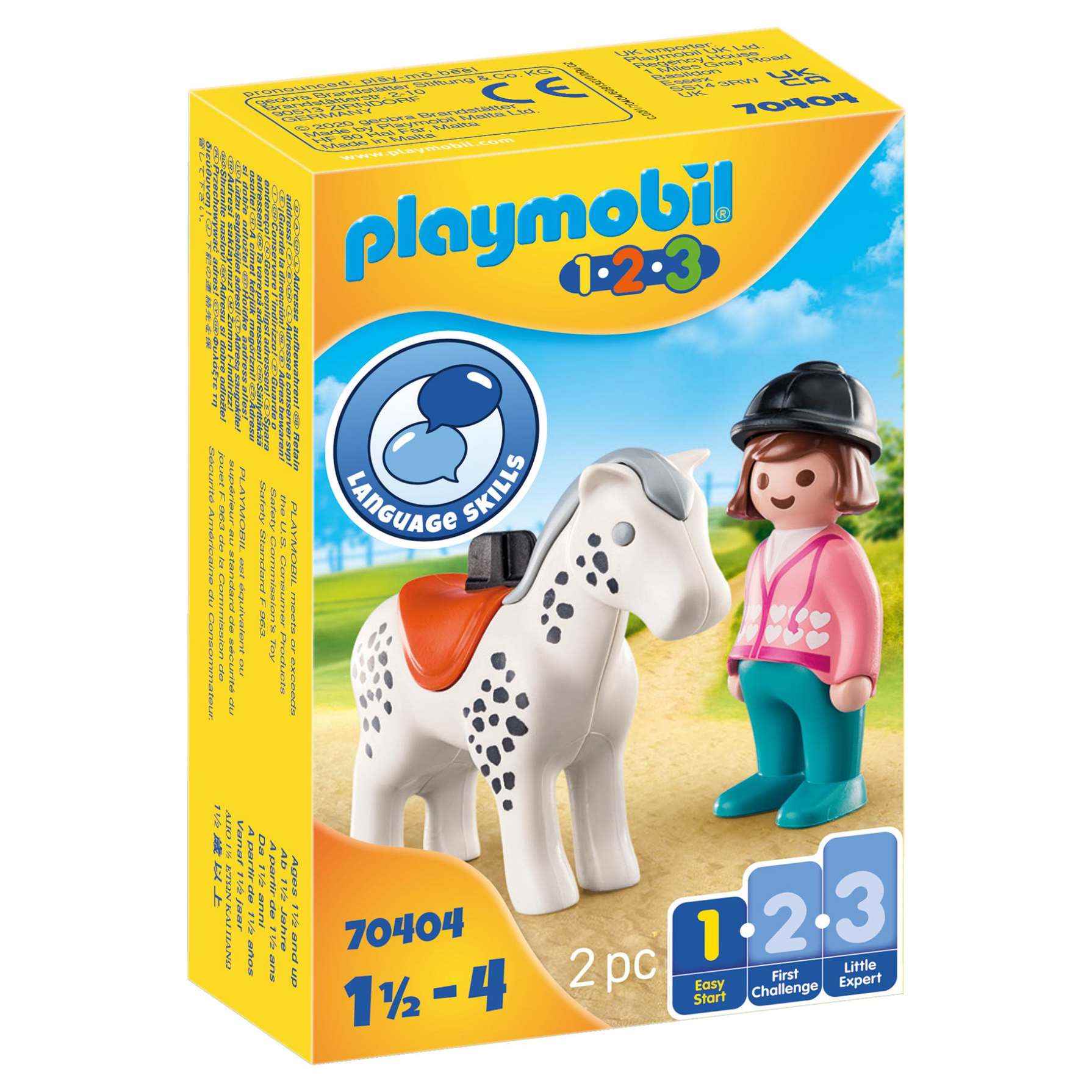 Playmobil 1.2.3 Jinete Con Caballo